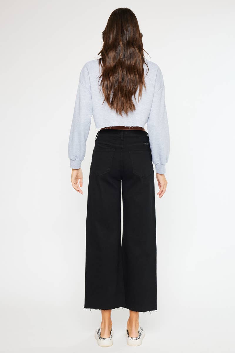 KC-High Rise Crop Wide Leg Jeans