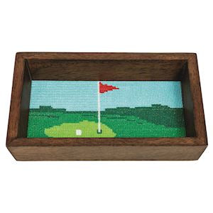 Golf needlepoint Tray