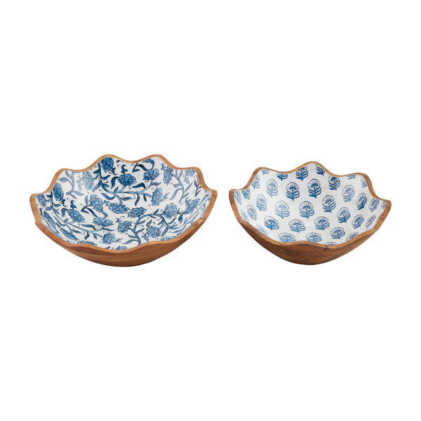 BLOCK PRINT ENAMEL BOWL SET