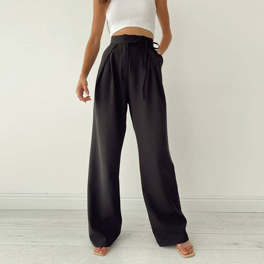 Solid High Waist Loose Sports Women Daily Pants CC21172PF