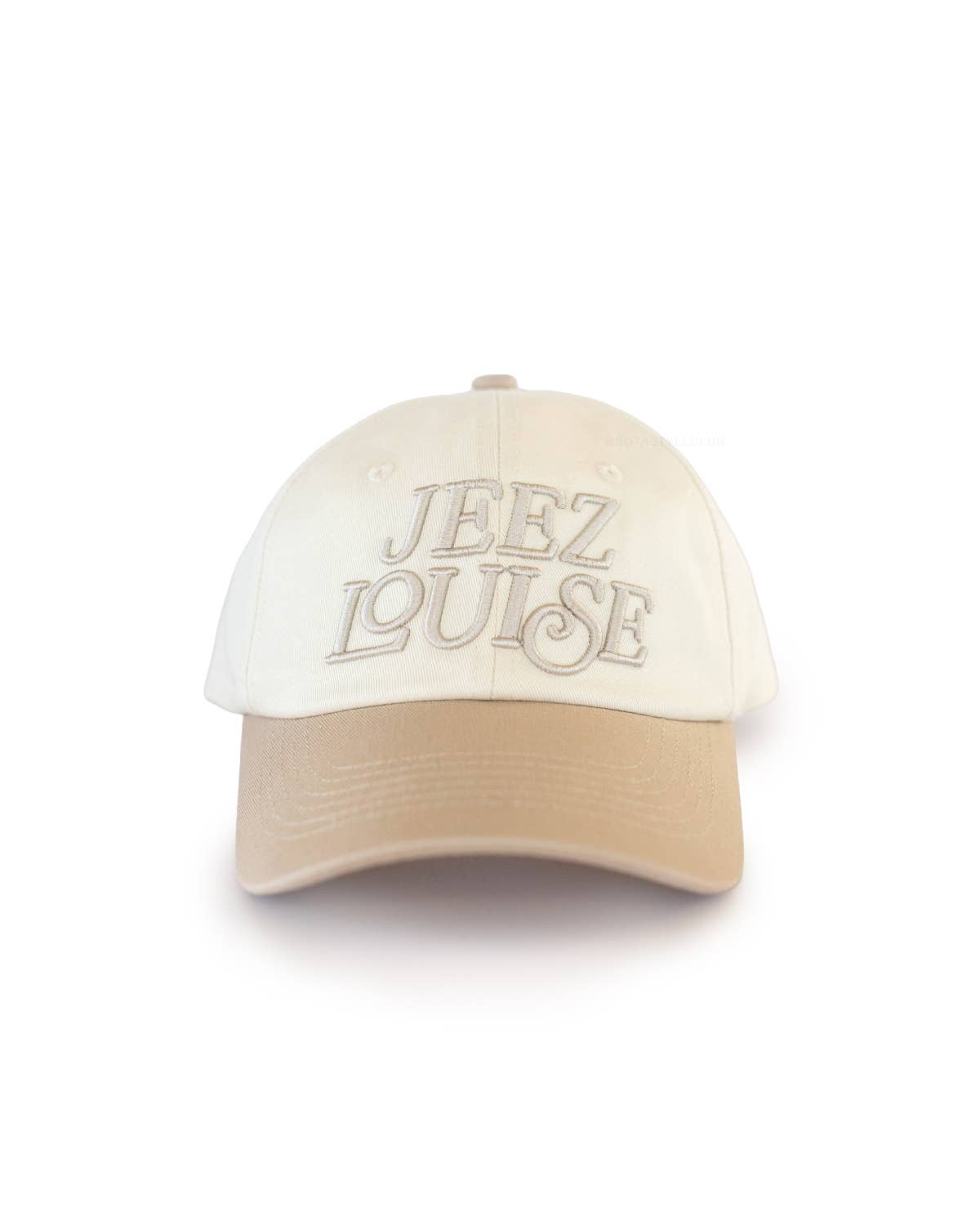 Jeez Louise Low-Profile Baseball Hat - Khaki & Cream
