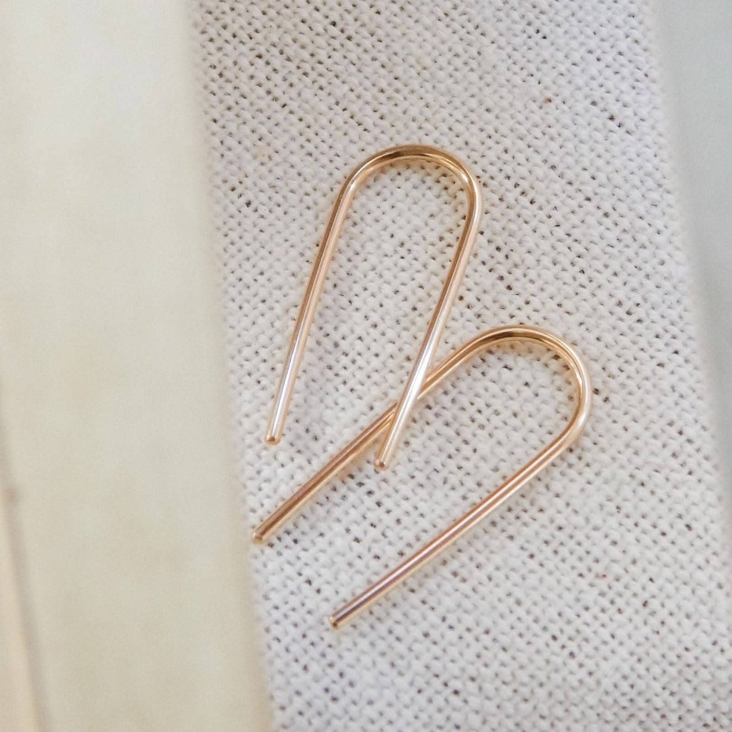 Open Arc Earrings, Gold Fill & Sterling Silver