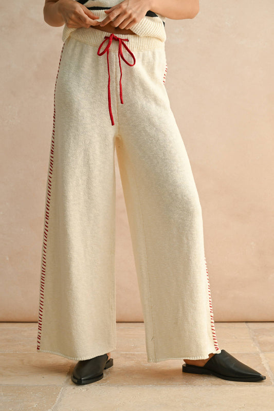 STITCH DETAIL KNITTED PANTS