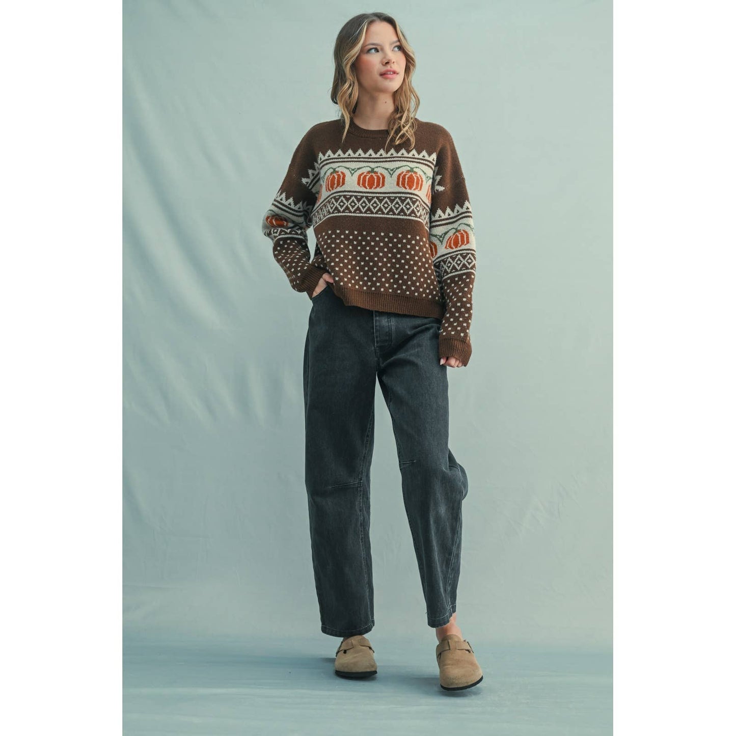 PUMPKIN JACQUARD SWEATER / WL25-11190