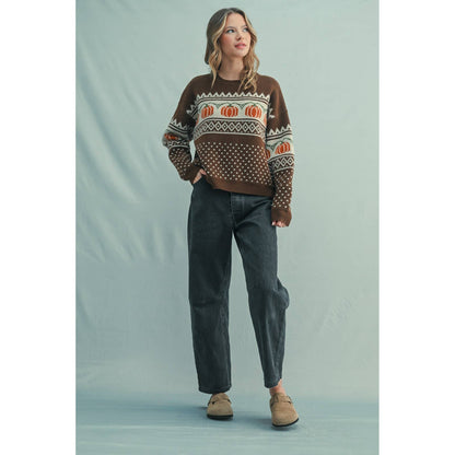 PUMPKIN JACQUARD SWEATER / WL25-11190
