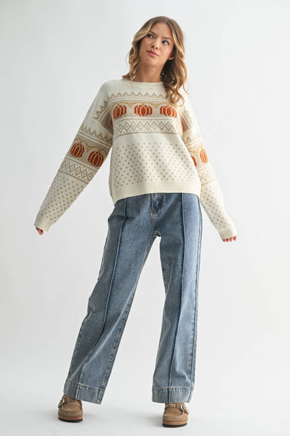 PUMPKIN JACQUARD SWEATER / WL25-11190