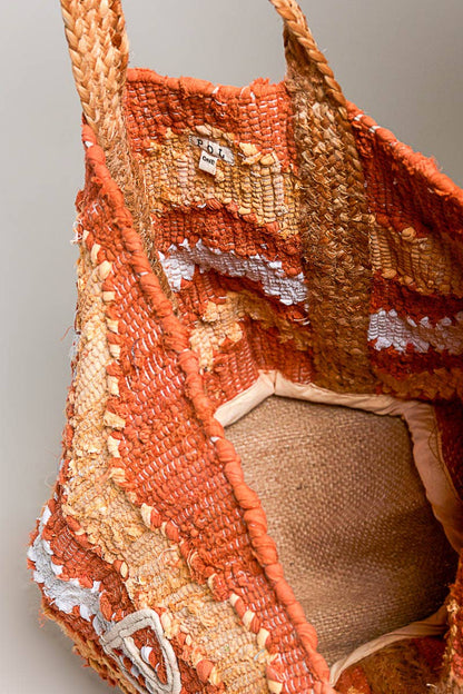 Beach Letter Woven Braided Tote Bag