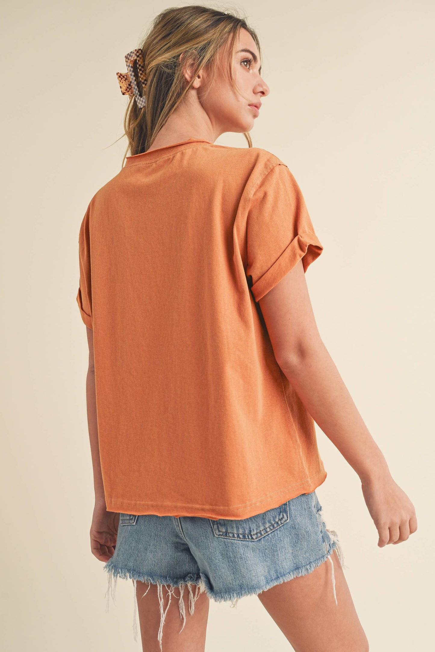 8314DN Mali Baby Tee Short Sleeve Top: White / Contemporary / S