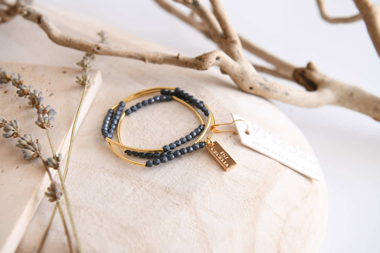 Gold Filled Triple Wrap Stretch Bracelet