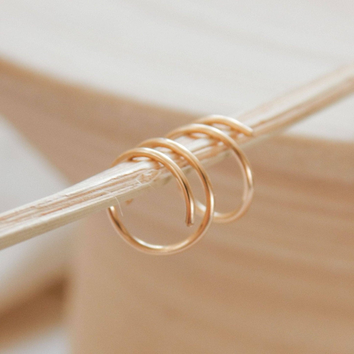 Twist-In Double Huggie Hoop Earrings, Gold & Silver