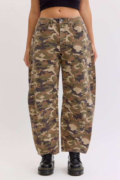 Camo Mid Waisted Barrel Leg [AM79737BR-CMW]
