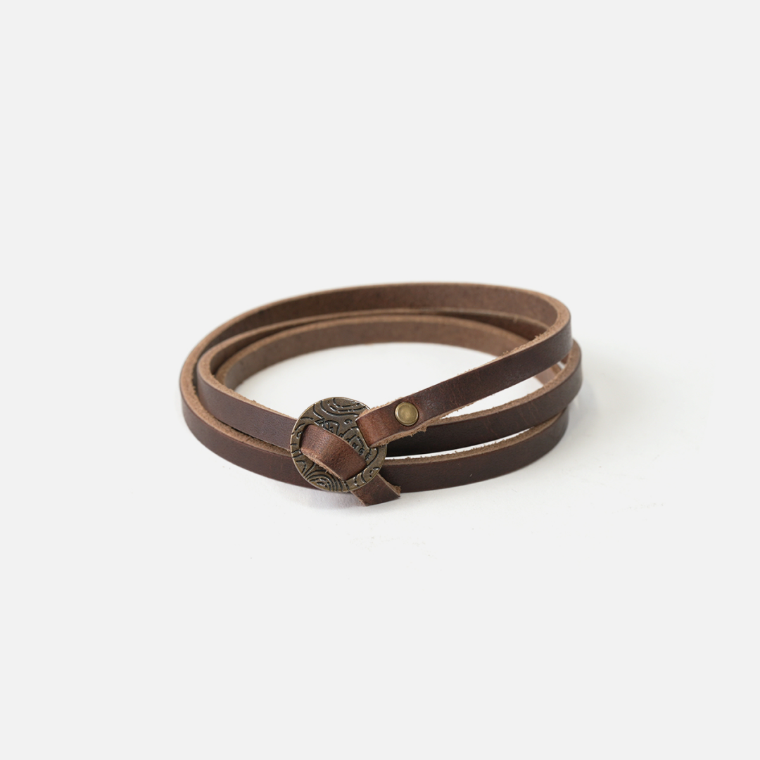 Full-Grain Leather Whitney Wrap Bracelet - USA Made