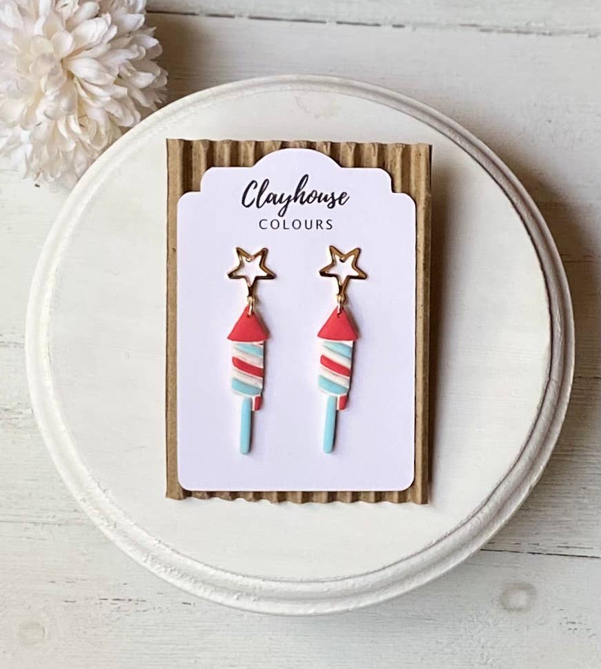 Fourth of July Handmade Earrings | Red White & Blue Earrings