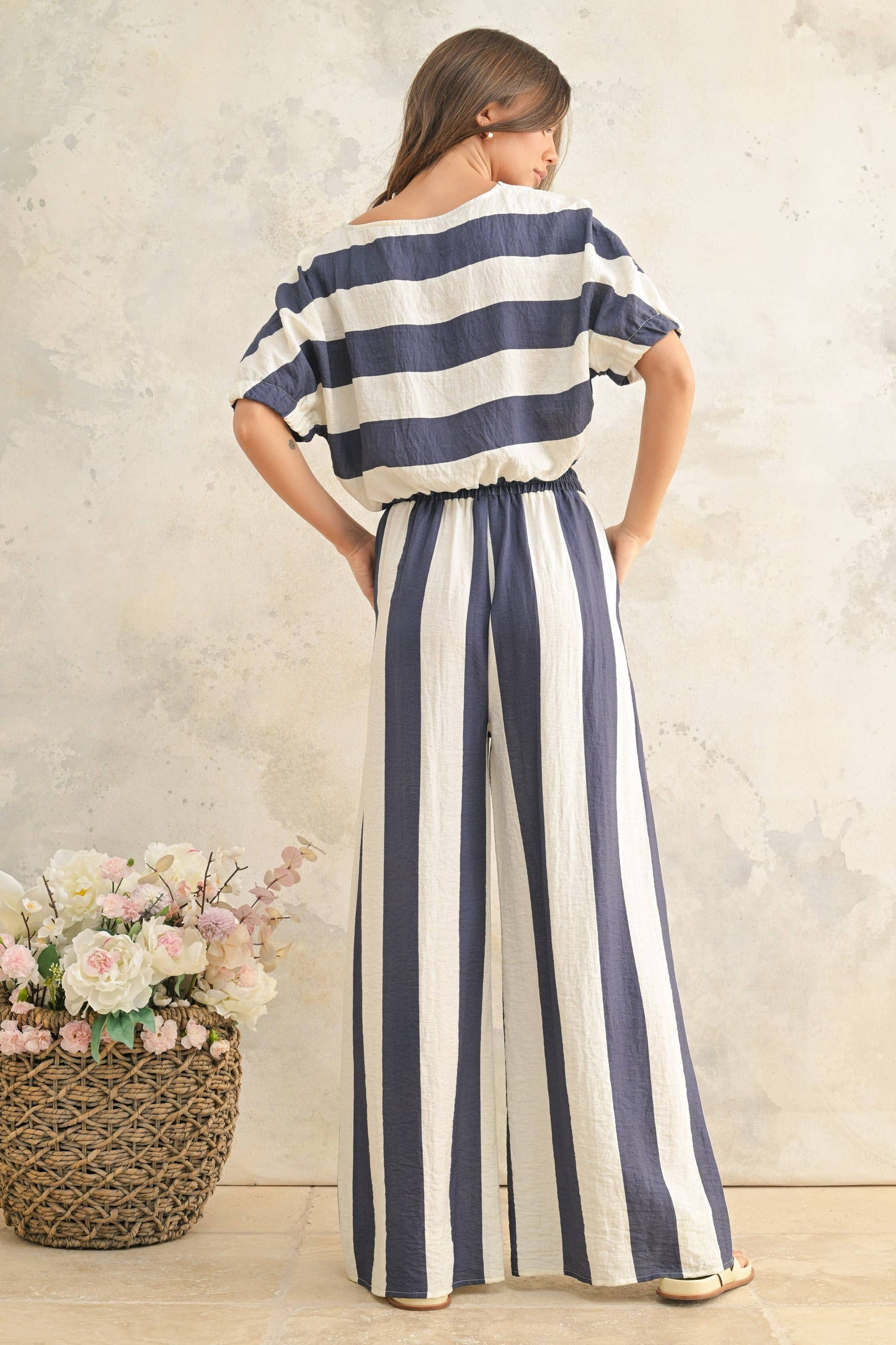 T4525ST   WIDE STRIPE BOAT NECK TOP