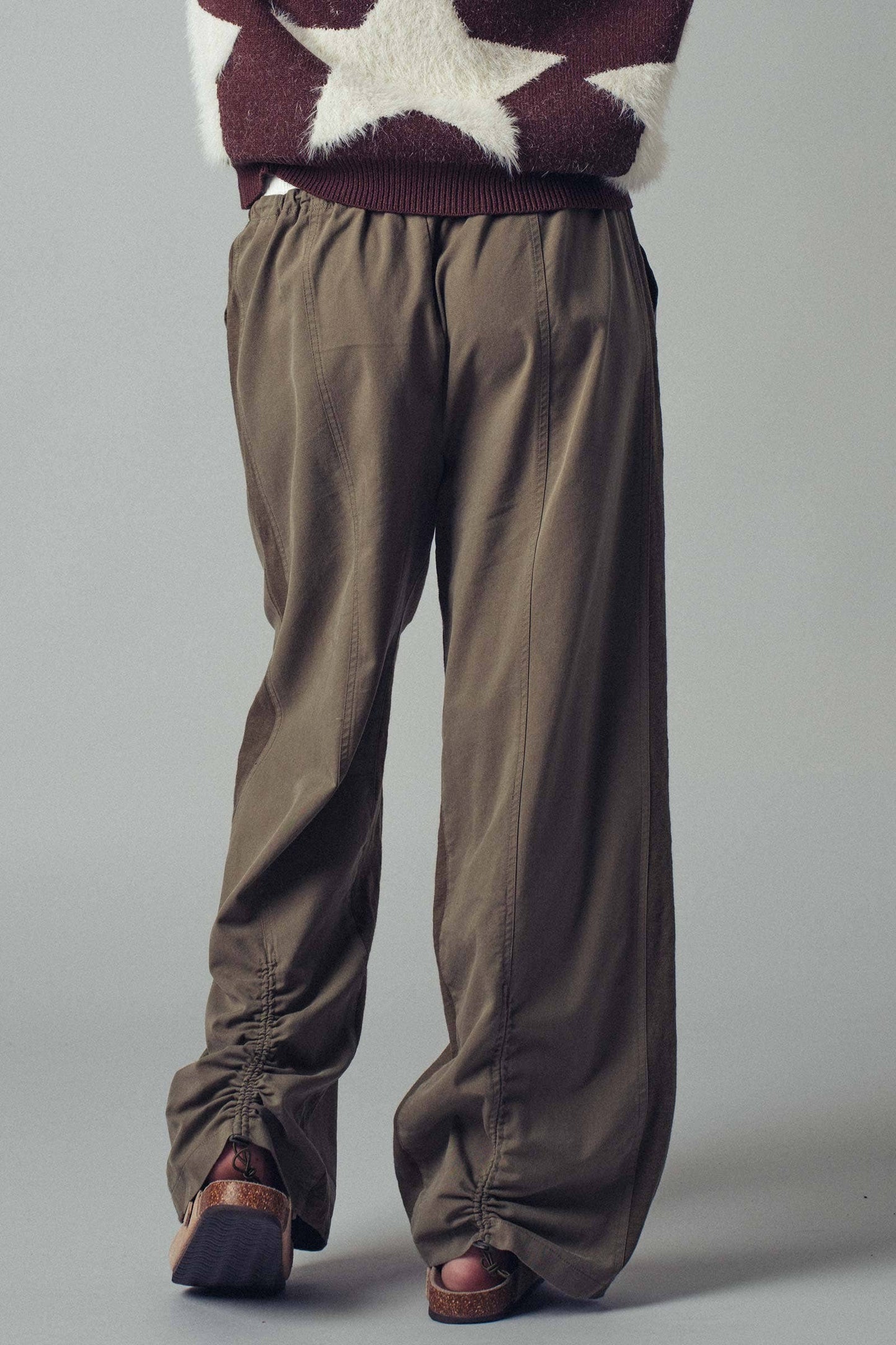 Drawstring Waist Wide-Leg Relaxed Pants