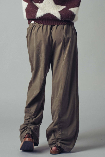 Drawstring Waist Wide-Leg Relaxed Pants
