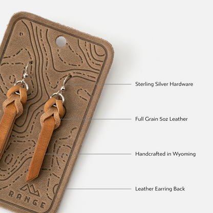 Handcrafted Full-Grain Leather Braided Earrings