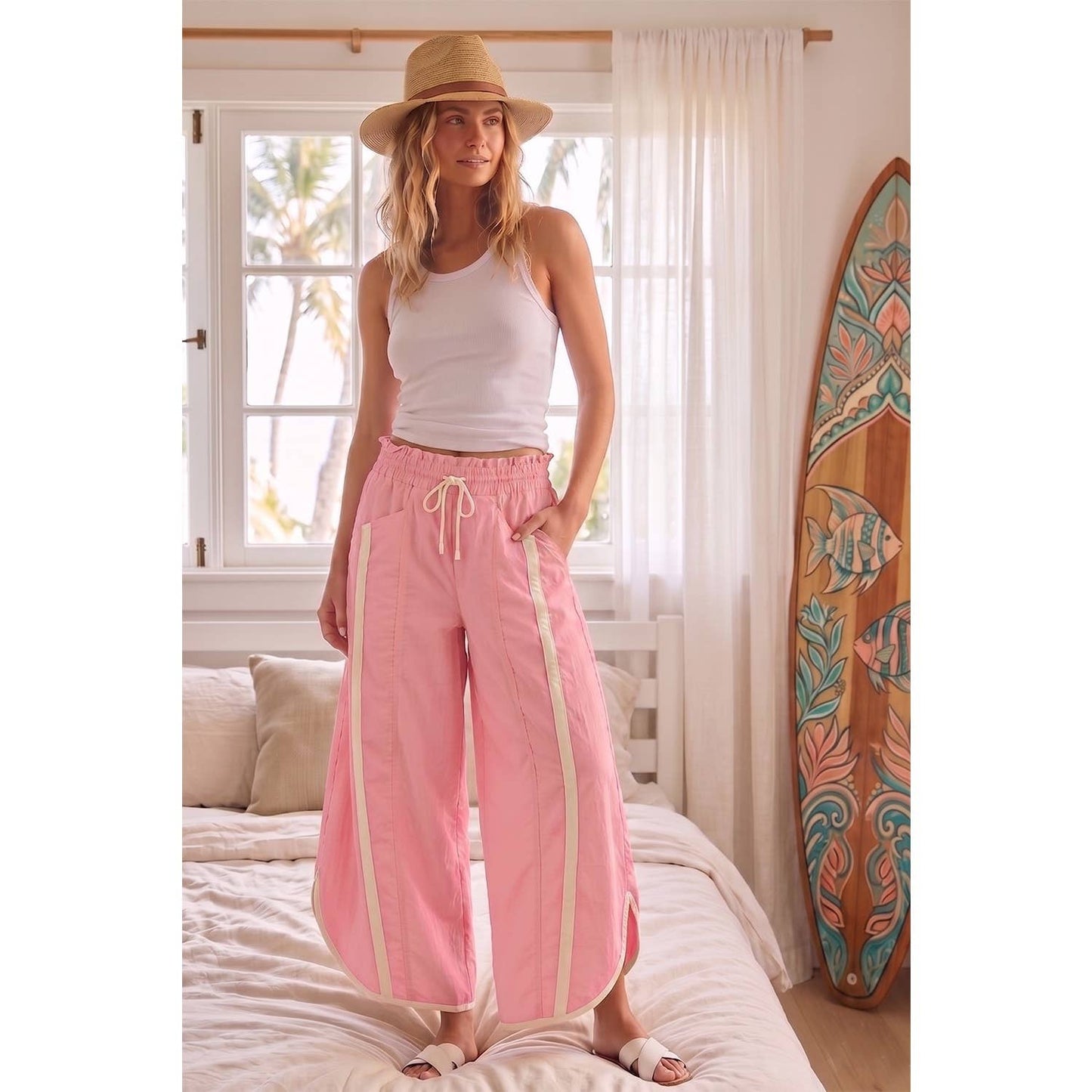 Tulip Sporty Stripe Nylon Pull On Pants