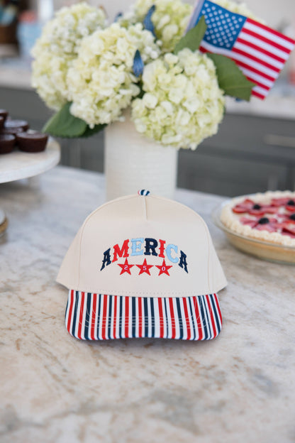 America 250 Red White & Blue Striped Hat 