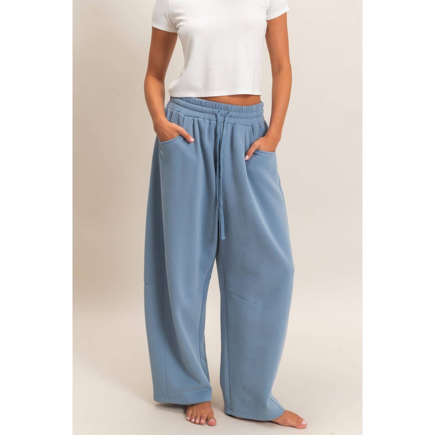 Drawstring Waist Barrel Sweatpants