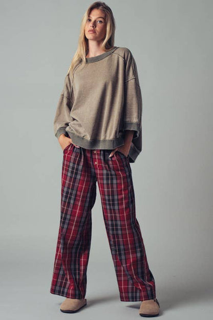 Oversized Seam Detail Pullover Top