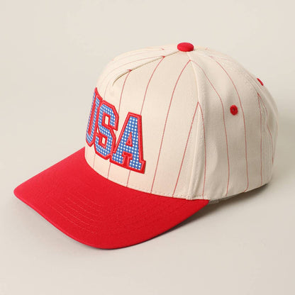 USA Gingham Letter Patch Trucker Hat