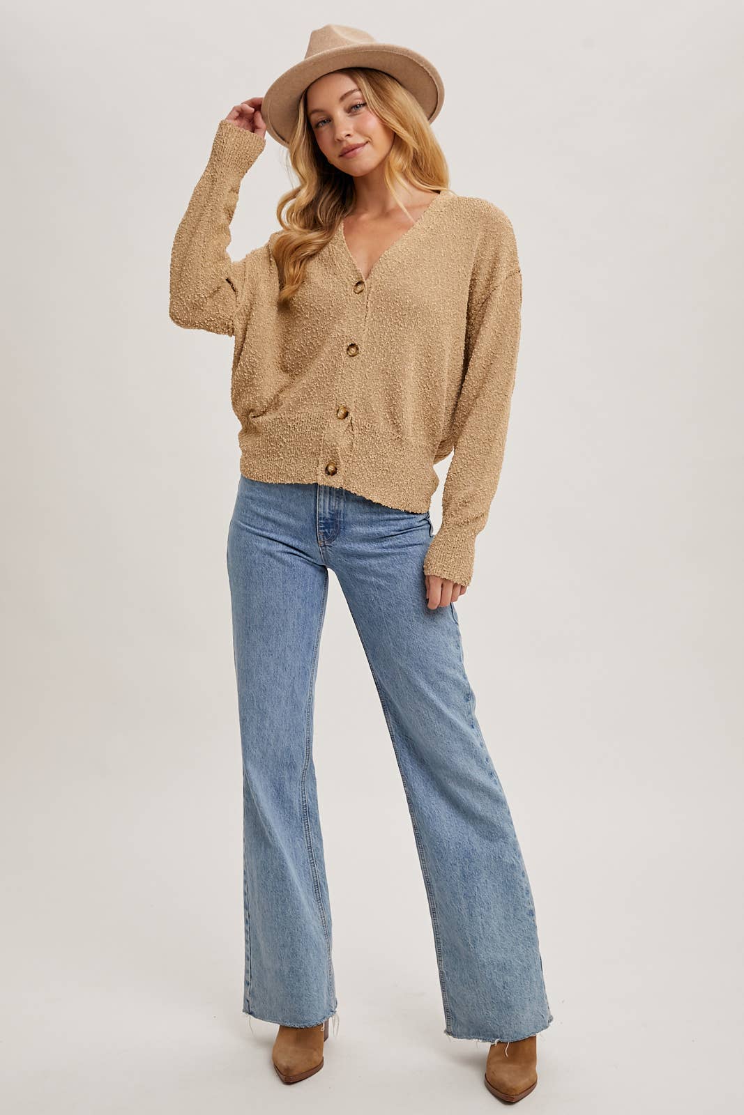 BUTTON DOWN KNIT SWEATER CARDIGAN