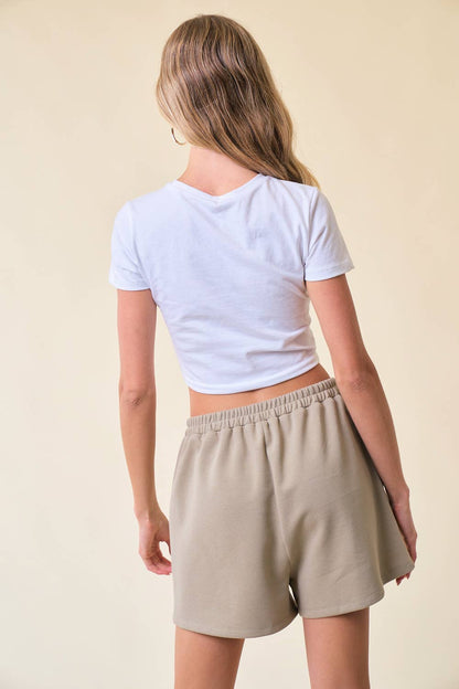 PLACKET BUTTON SWEAT SHORTS - 8696P