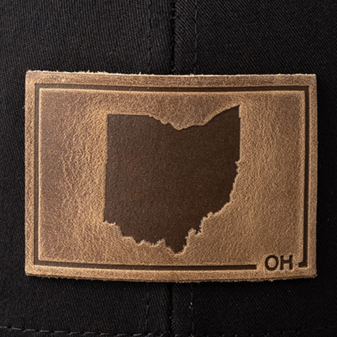 Ohio Silhouette Hat | Leather Patch Trucker Hat
