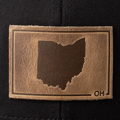 Ohio Silhouette Hat | Leather Patch Trucker Hat