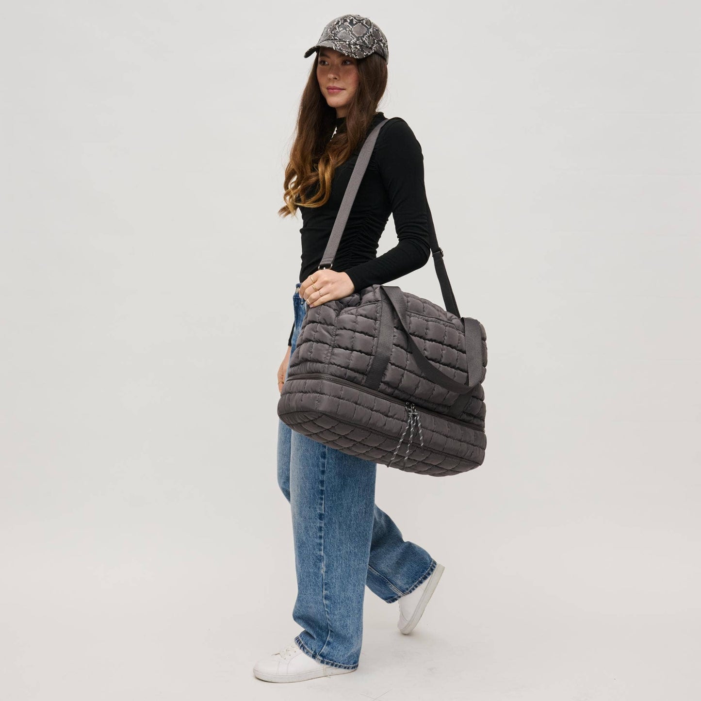 Globetrotter Quilted Nylon Puffer Travel Weekender