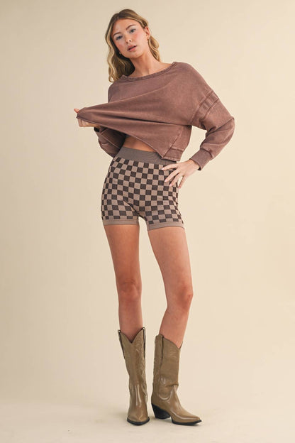 Mineral Wash Cutout Back Layering Sweatshirt