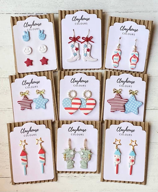 Fourth of July Handmade Earrings | Red White & Blue Earrings