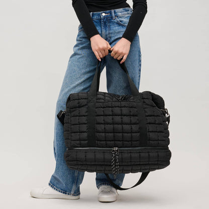 Globetrotter Quilted Nylon Puffer Travel Weekender