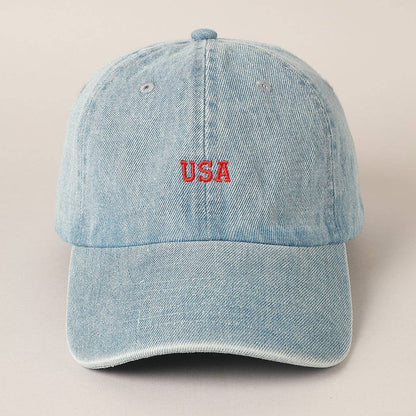 USA Embroidered Denim CottonUSA Embroidered Den Baseball Cap