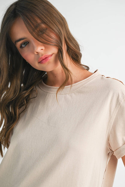 8314DN Mali Baby Tee Short Sleeve Top: White / Contemporary / S
