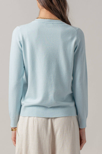 Soft Viscose Blend Crewneck Knit Pullover