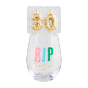 Wine Glass & Candle Set
