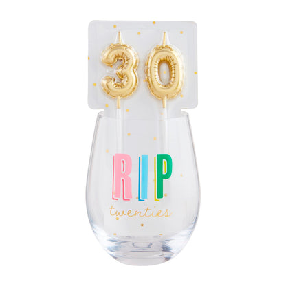 Wine Glass & Candle Set