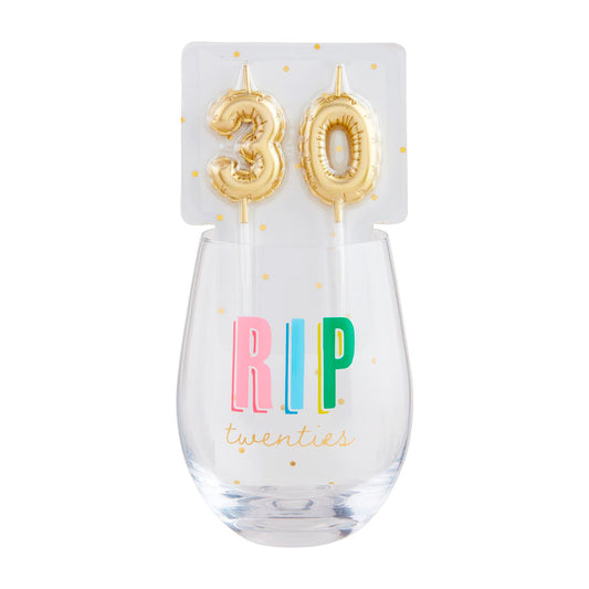 Wine Glass & Candle Set