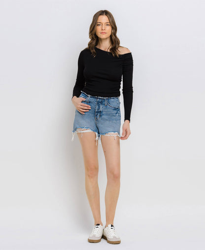 HIGH RISE BANDLESS BOYFRIEND SHORTS T5785
