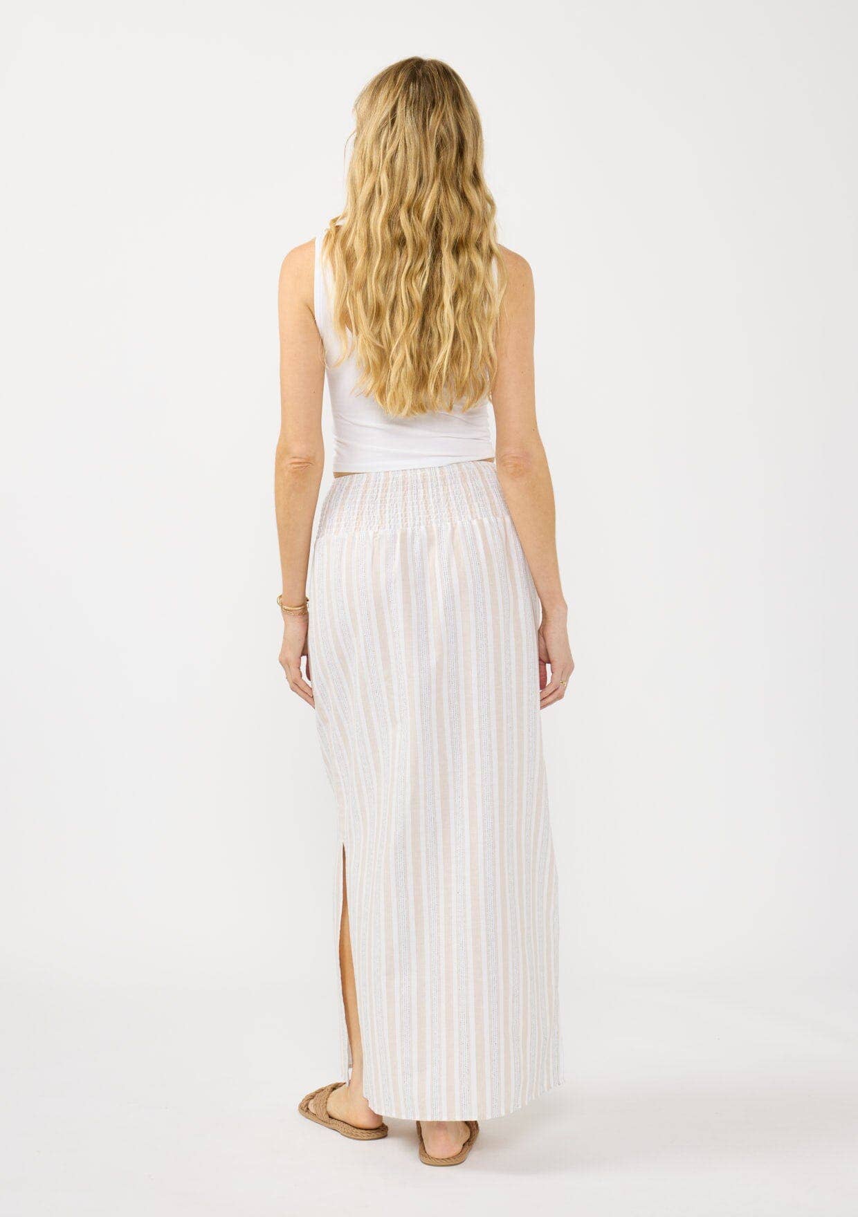 Faux Button Front Skirt