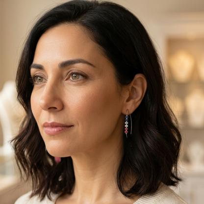 Red White & Blue Earrings | American Jewelry | Gold