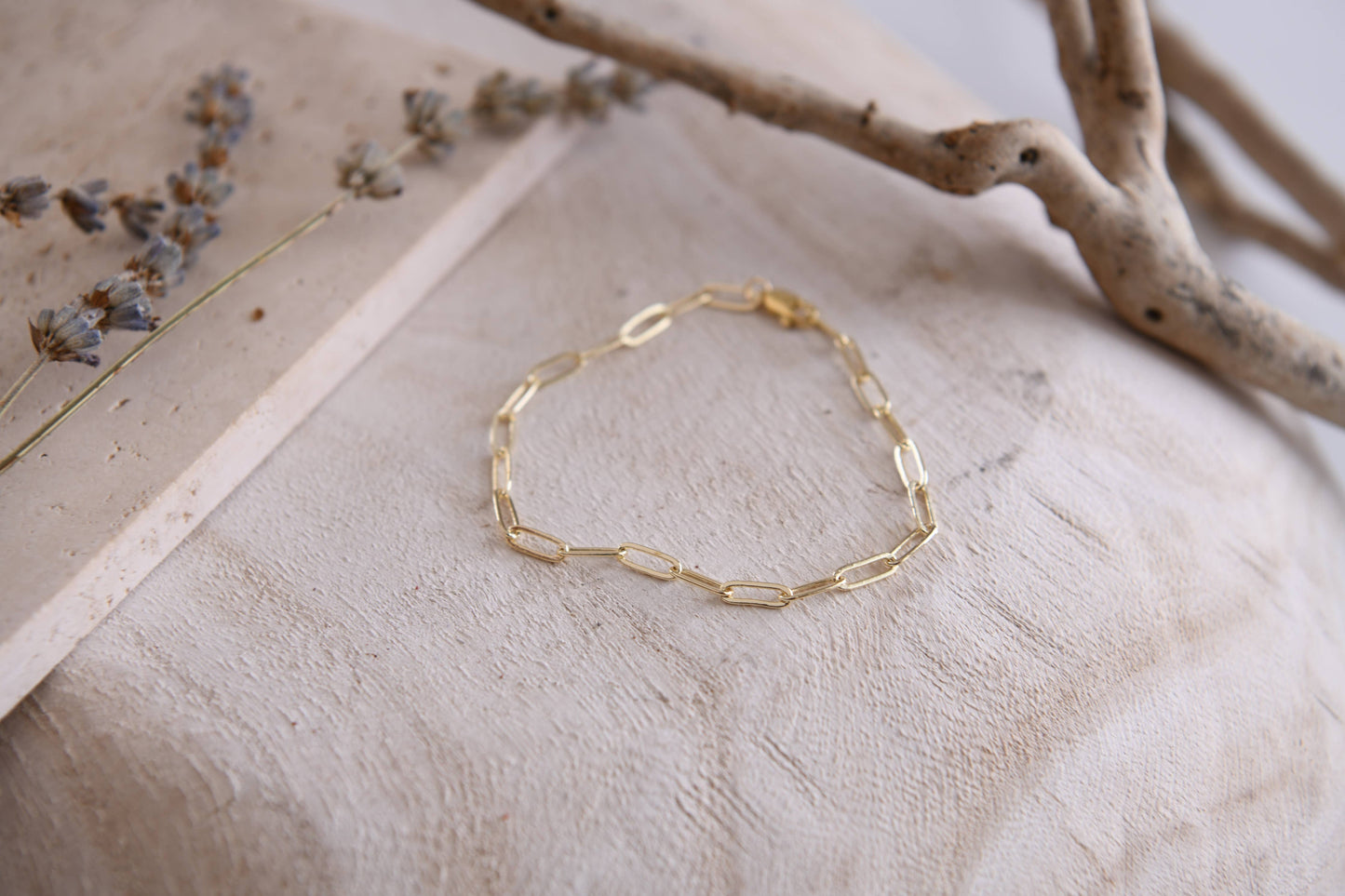 Amber Sunset Paperclip Chain Bracelet