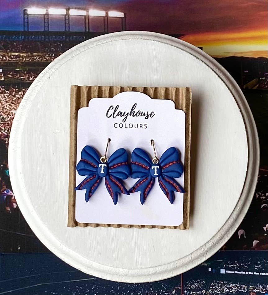Rangers Baseball Earrings 