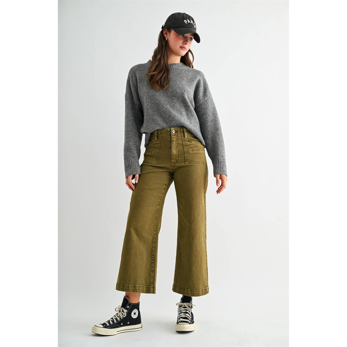 HIGH-RISE WIDE CROP PATCH POCKET