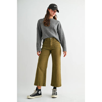 HIGH-RISE WIDE CROP PATCH POCKET