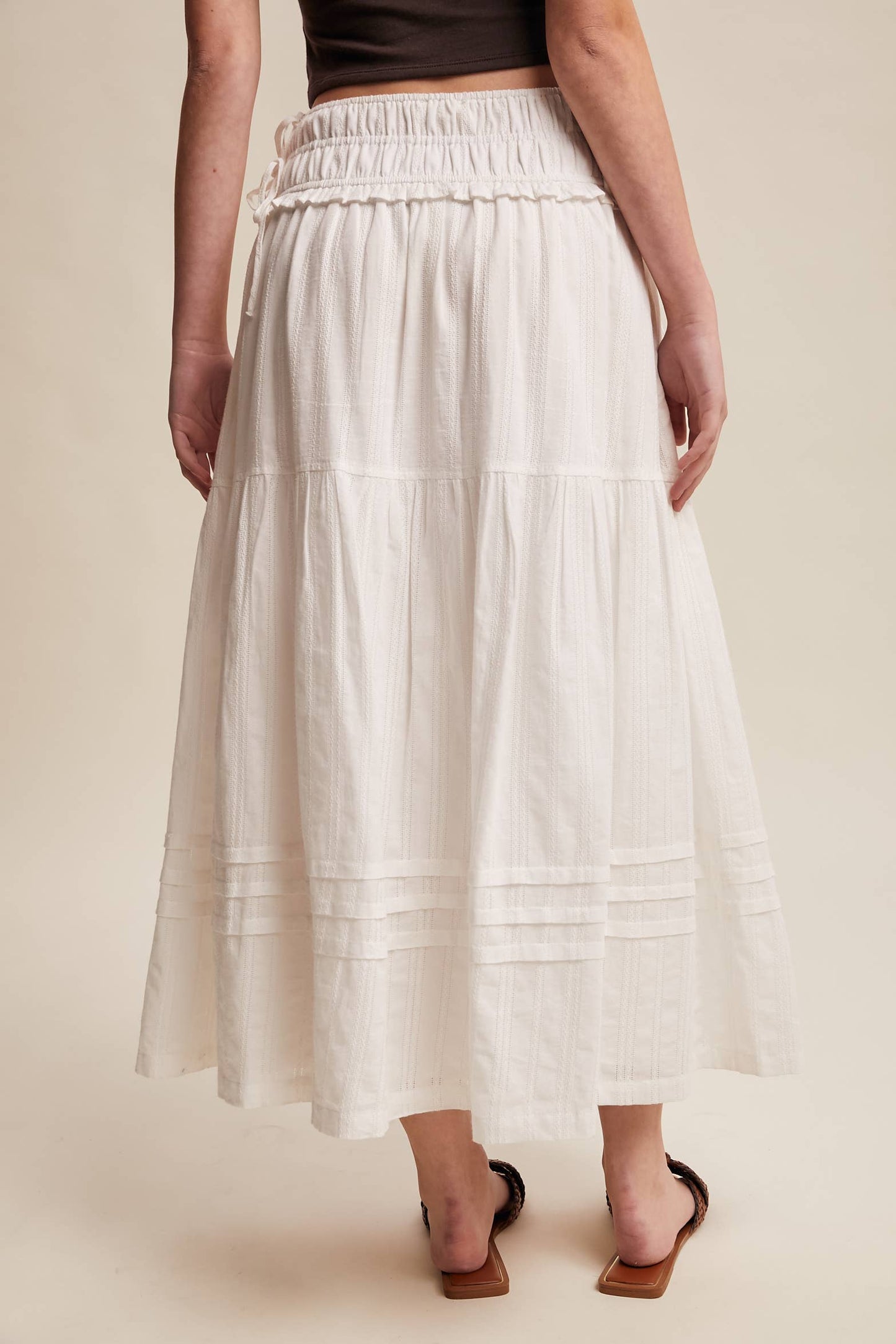 Textured Cotton Maxi Skirt