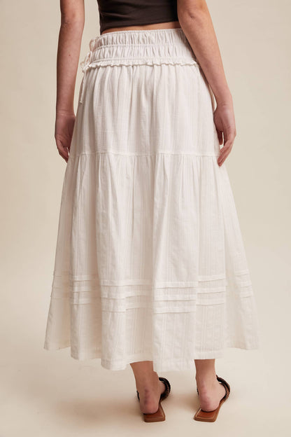 Textured Cotton Maxi Skirt