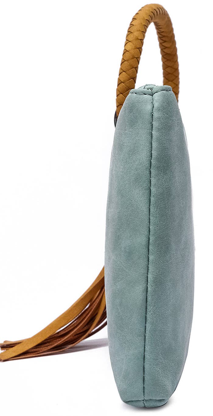 BP204 Fashion Cuff Handle Tassel Wristlet Clutch